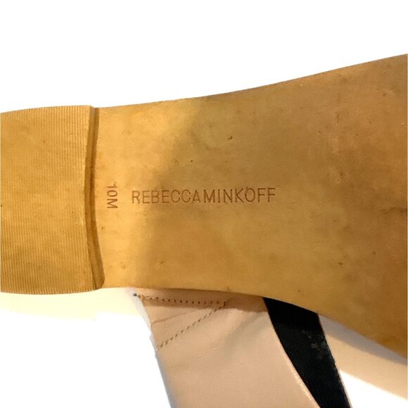 Rebecca Minkoff Tan Leather Slide Sandals Size 10M - Picture 3 of 5